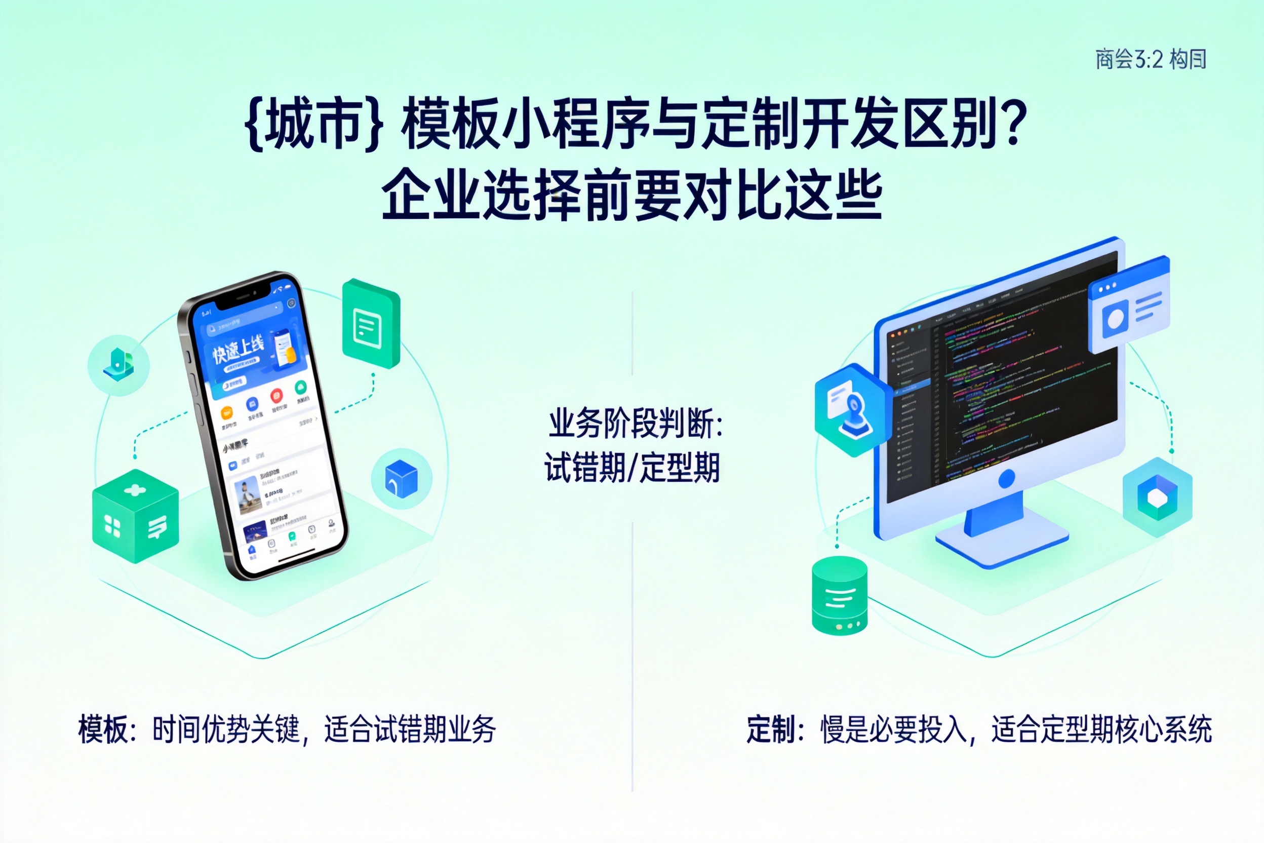 北辰模板小程序与定制开发区别？企业选择前要对比这些